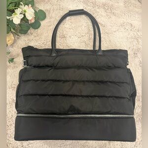 Black Quilted Tote/ Travel Bag